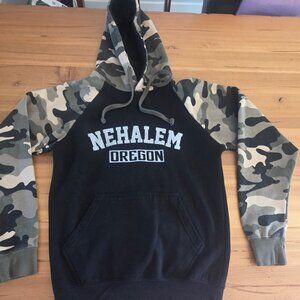 Unisex AMS Brand Black & Camo Nehalem Oregon Hoodie - Size S